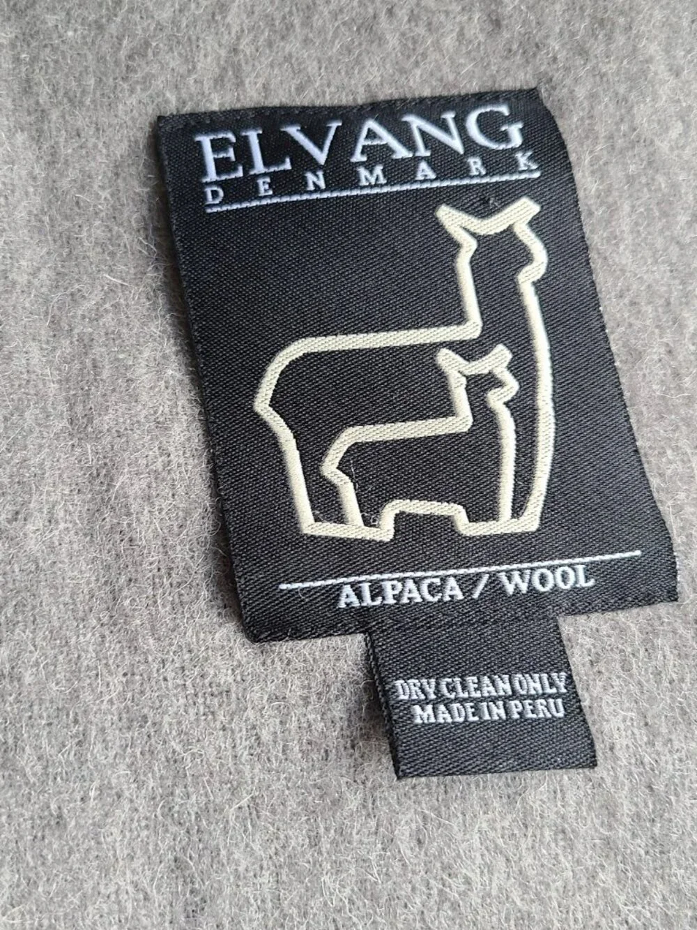 Elvang Denmark Alpaca Wool Throw Blanket Gray Blue Plaid 52x71 Made in Peru